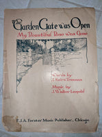 The Garden Gate Was Open Sheet Music Booklet