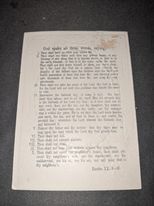 Antique Ten Commandments Holy Card 2