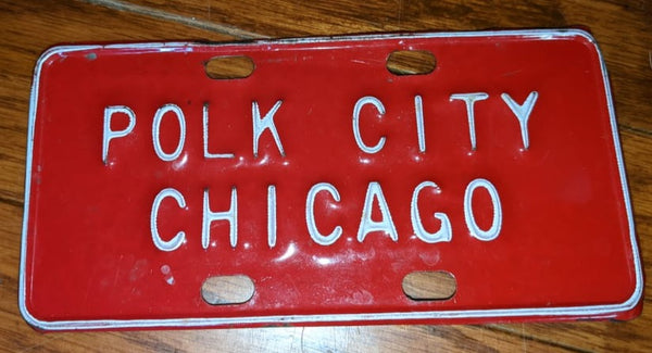 Polk City Chicago Bicycle License Plate
