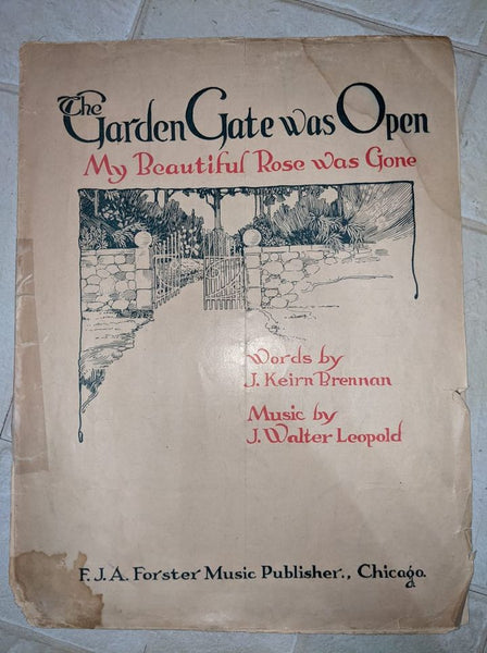 The Garden Gate Was Open Sheet Music Booklet
