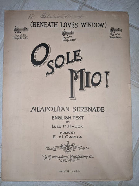  O Sole Mio! Sheet Music Booklet