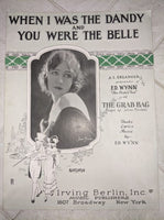 When I Was the Dandy and You Were the Belle Sheet Music Booklet