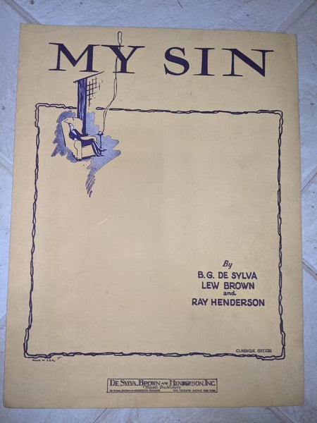 1929 My Sin Sheet Music Booklet