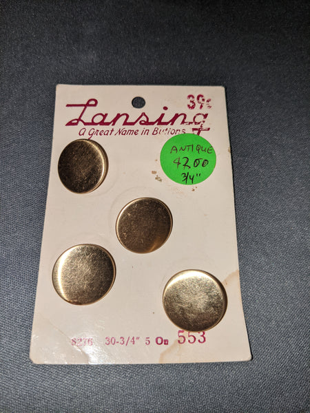 Lansing metal carded buttons